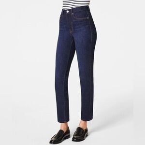 NWT SPANX Spanxsculpt Redefine Slim Straight Ankle Jeans Size 6 Dark Indigo